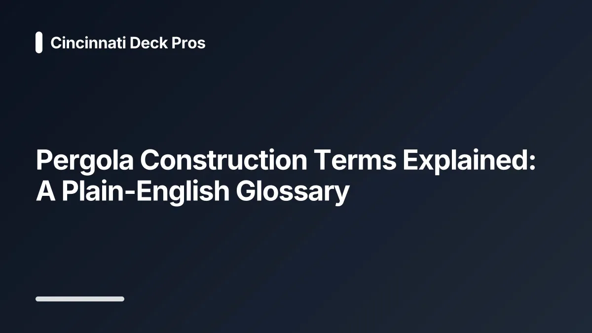 pergola construction glossary