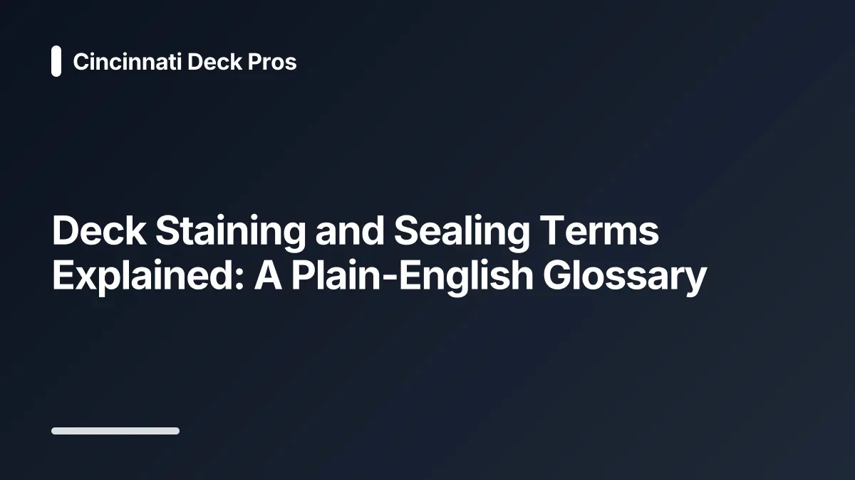 deck staining and sealing glossary
