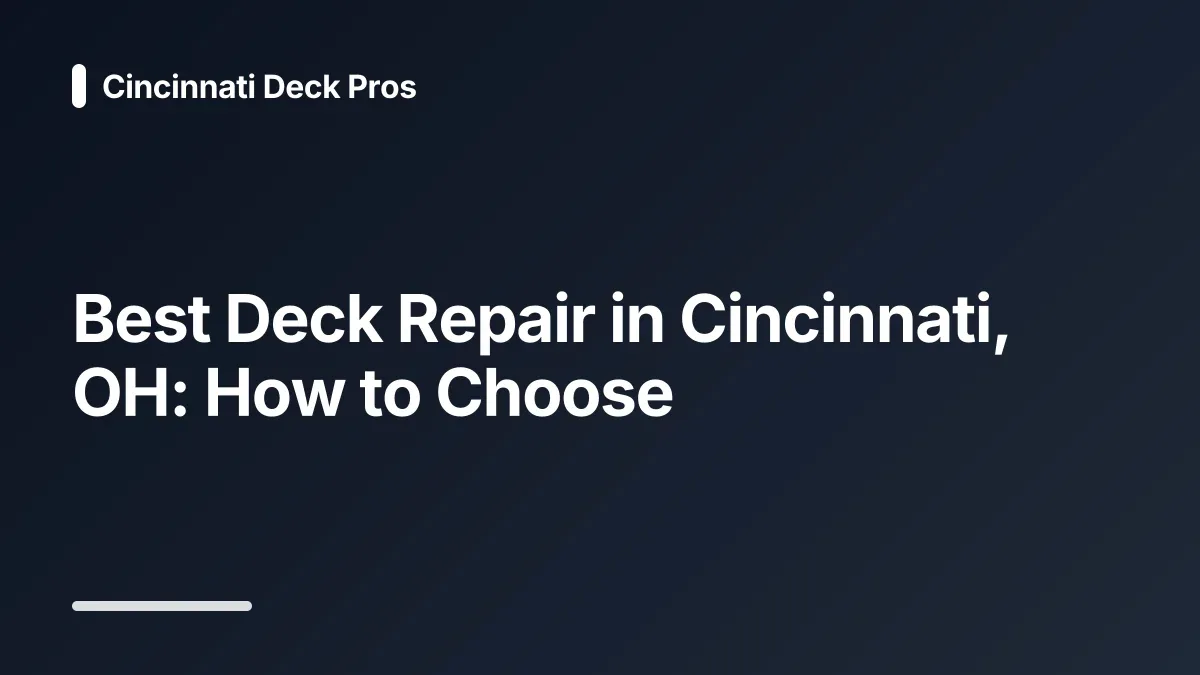 best deck repair cincinnati oh