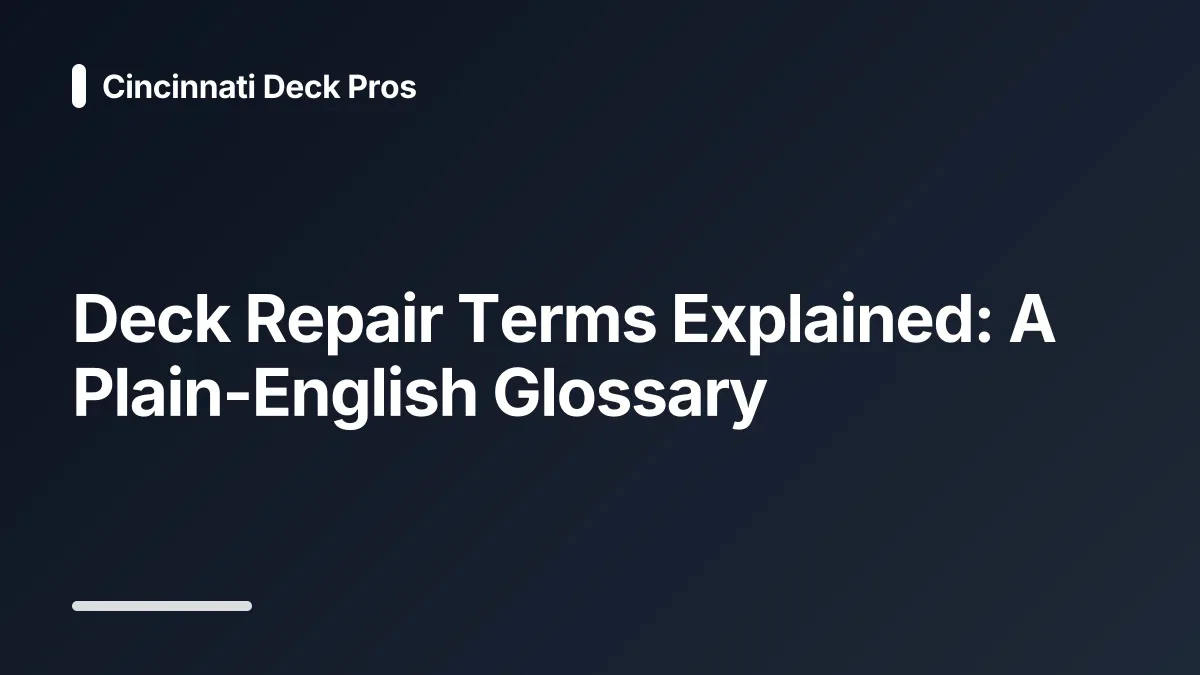 deck repair glossary