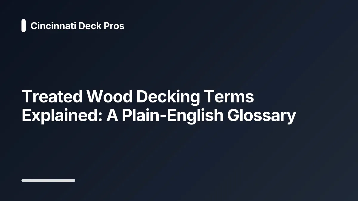 treated wood decking glossary
