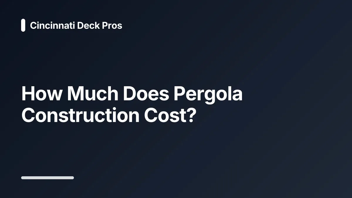 how much does pergola construction cost