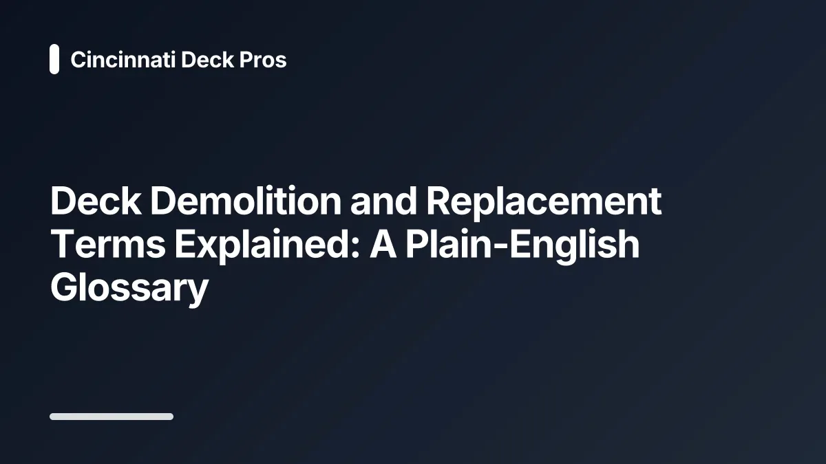 deck demolition and replacement glossary